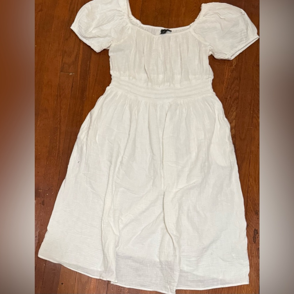 A Pea in the Pod Cinched Square Neck Off Shoulder White Dress - Maternity large - Picture 2 of 3